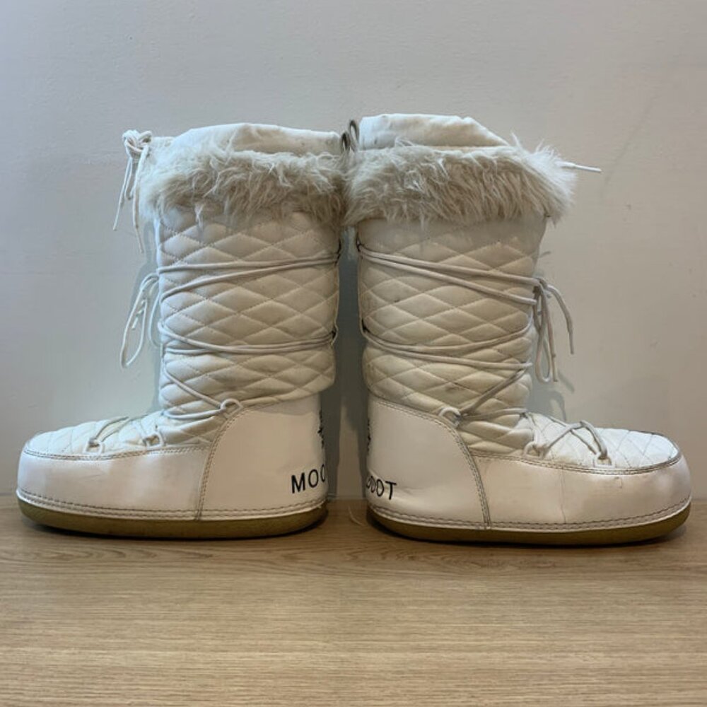 Moon Boot Icon Faux Fur Boots White - Size 38/40